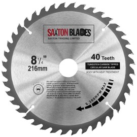 TCT21640T Saxton TCT Circular Wood Saw Blade 216mm x 30mm Bore x 40T for Bosch Makita Dewalt