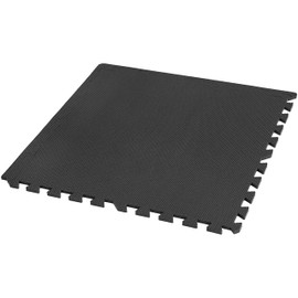IncStores Fitness Foam Flooring Tiles | Low-Profile Interlocking Foam Tiles for Lightweight Floor Protection in Your Home Gym, Playroom, and More (Black, 3/8" Thick - 16 Sq Ft)