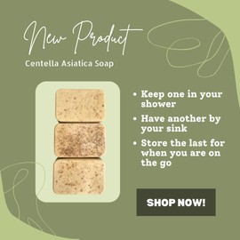 Seoul Naturals Seoul Naturals Centella Asiatica and Ginseng Soap, k beauty, 2.5 oz each, Set of 3