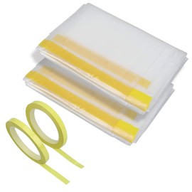 2 Packs 108x144 Inches Furniture Drop Cloth Cover, High Density Painter's Plastic Sheeting, Protective Painting Tarp Clear Waterproof Dustproof Cover for Painting, Sofa ,Moving, Slipcover and Bed