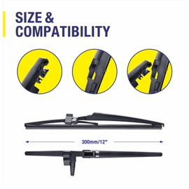 5 PLUS® 12" Rear Wiper Blade Replacement for Toyota 4Runner 2009-2003 BACK Windshield Wiper Blade (12-F)