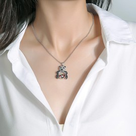 Superchic Cute Sweet Panda Pendant Necklace Jewelry Silver Plated with Cubic Zirconia Floating Locket Body for Girl Woman Gift Party