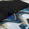 Pamnest Comforter Set Queen Size, Deep Blue Painting 7 Pcs