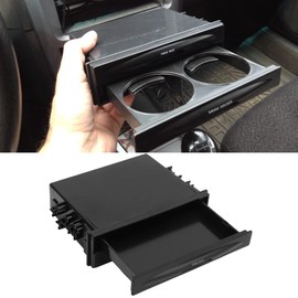 CD Storage Case 2 in 1 Car Radio Storage Box Multi-Purpose ABS Universal 1DIN 2-Layer Black Drink Holder for Collecting Items