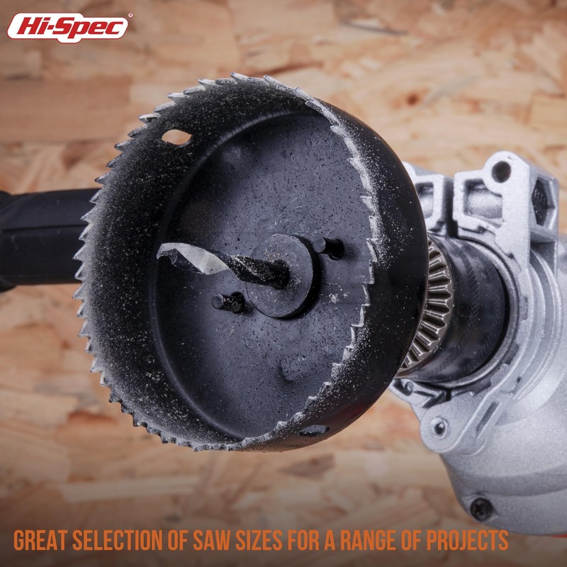 Hi-Spec 18pc Wood Hole Saws, Brad Points & Spade Drill