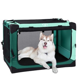 Ownpets 4 Door Dog Soft Crate Folding Portable Soft-Sided Crate with Strong Steel Frame and Mesh Mat for Indoor & Outdoor Travel Dog Crate