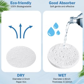 300 Count Compressed Facial Sponges Natural Face Sponges for Cleansing Disposable Facial Exfoliating Pads for Estheticians(White) | Amyhill