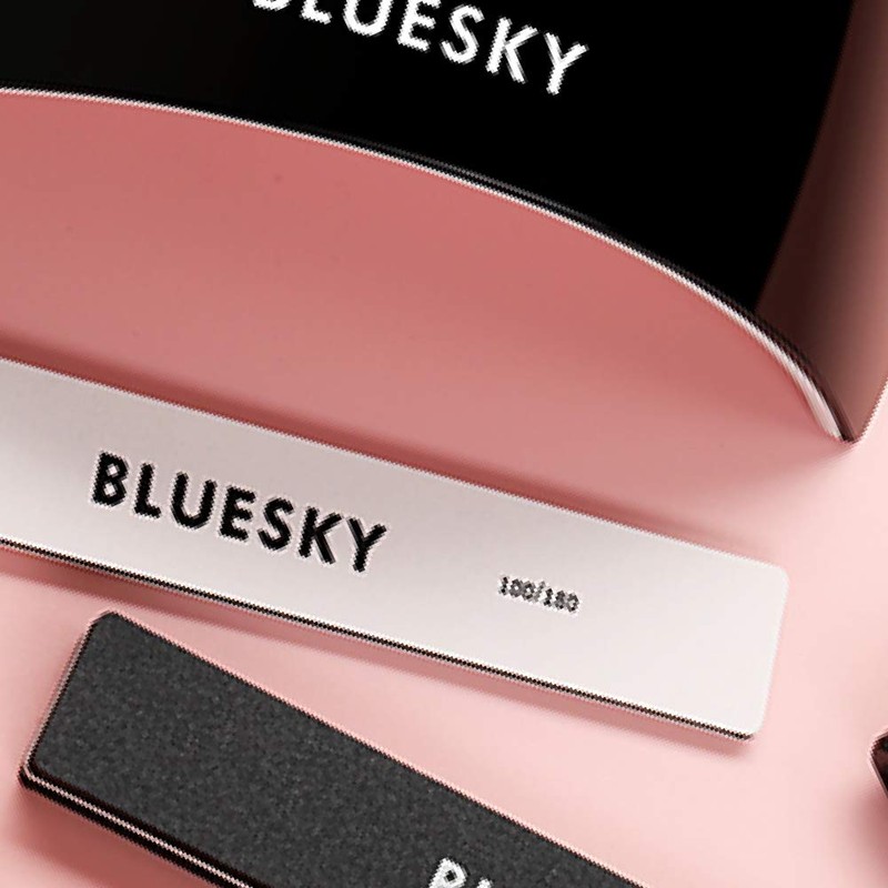 BLUESKY Nail File Square 100/180, Square Nail File, Double-Sided, Dual