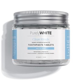 PurelyWHITE | Remineralizing Toothpaste Tablets | Nano Hydroxyapatite Fluoride-Free | 120 Toothpaste Tabs | Freshens Breath, Whitens Teeth & Strengthens Tooth Enamel