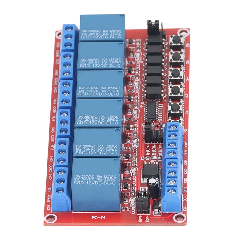 6 Channel Relay Module Interlock Switch 5V 12V 24V High