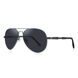 MERRY'S Men HD Polarized Sunglasses Aluminum Magnesium Driving Sun Glasses S8285 (Gray, 60)