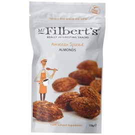 Mr Filbert's Fine Foods Moroccan Spiced Almonds | Vegan, Dairy Free & Gluten Free | 100% Natural Ingredients | Roasted Almonds with Chilli, Mint & Garlic - 3 Packs of 110g