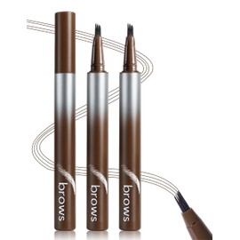 Erinde 2PC Microblading Eyebrow Pen, Waterproof Liquid Eyebrow Pencil for Women, Long Lasting Natural Brows Eyebrow Pens, Creates Full Realistic Hair Like Strokes, Outlining Filling Eyebrow Makeup #3