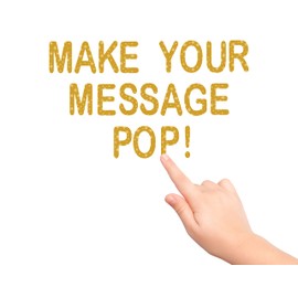 The Peel People Peel and Stick Letters and Numbers - Acid-Free, Non-Toxic, Use Indoors or Outdoors, Made in The USA, 252 Stickers Included, Gold Sparkle