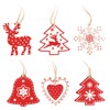 com-four® Christmas Tree Decoration, 27-Piece Wooden Pendant Set, Christmas Tree