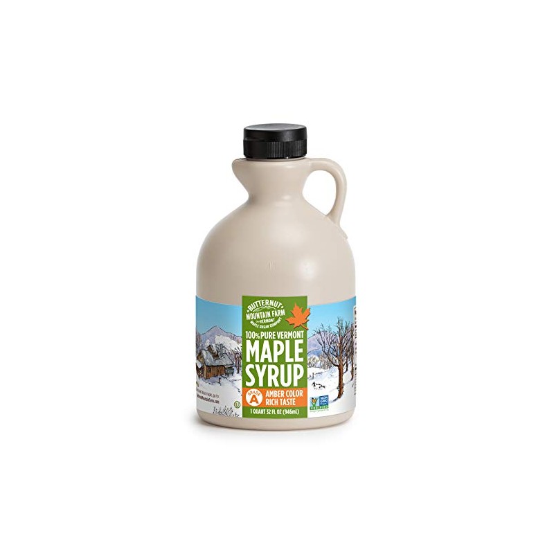 Butternut Mountain Farm Pure Vermont Maple Syrup, Grade A, Amber