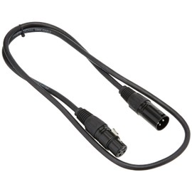 Pulse PLS00265 DMX Lead, 3 Pin XLR Male to Female, 1m, Black