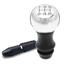 Gear Knob 5 Speed Gear Shift Knob Universal (White) (Silver) (Silver) (Silver) (Gear Knobs) (Updated)