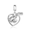 SBI Jewelry Women Double Hearts Wife Charms for Bracelets Silver