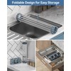 LIONONLY Expandable Roll Up Dish Drying Rack, 304 Stainless Steel