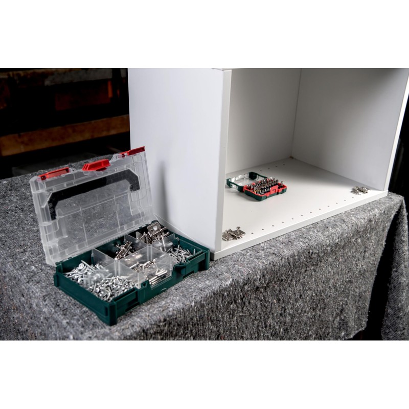 metabo metaBOX 63 XS Organiser, Stackable Small Parts Magazine Box,