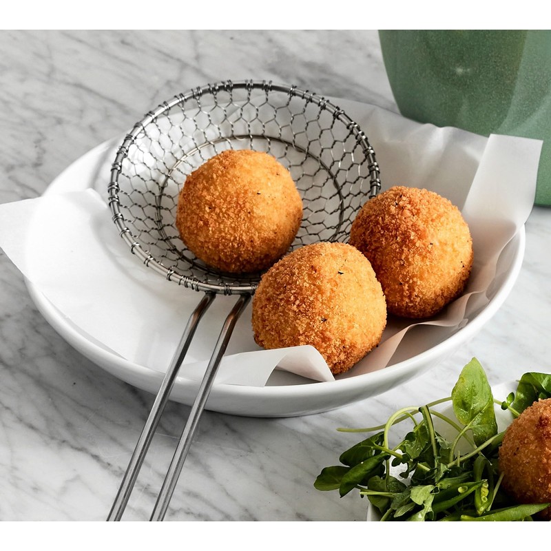 Spider Skimmer Strainer Spoon, 5-Inch Diameter, Stainless Steel Kitchen Wok