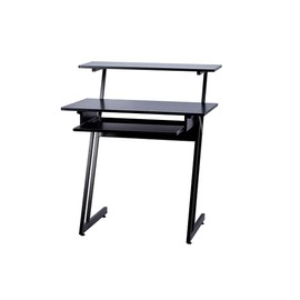 Monoprice Recording Studio Desk - with Raised Platform and Keyboard Tray, Black - Stage Right