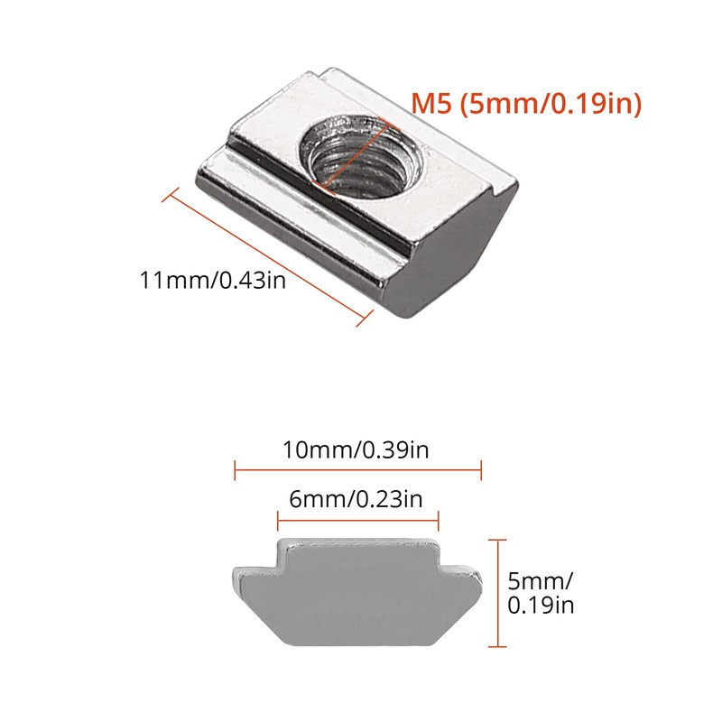 GETLITOOL Slide Nut, T Slot Nut 100PCS B Type Slide