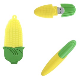 Unidad USB de maíz – Unidad USB de frutas y verduras – Fresa, plátano, sandía, zanahoria, brinjal, unidad flash de maíz para niños y niñas – Unidad flash de moda – Regalos de vuelta a la escuela (maíz)