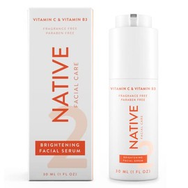 Suero facial iluminador que contiene ingredientes de origen natural  Suero hidratante con vitamina C, niacinamida y vitamina B3, revitaliza y repara  