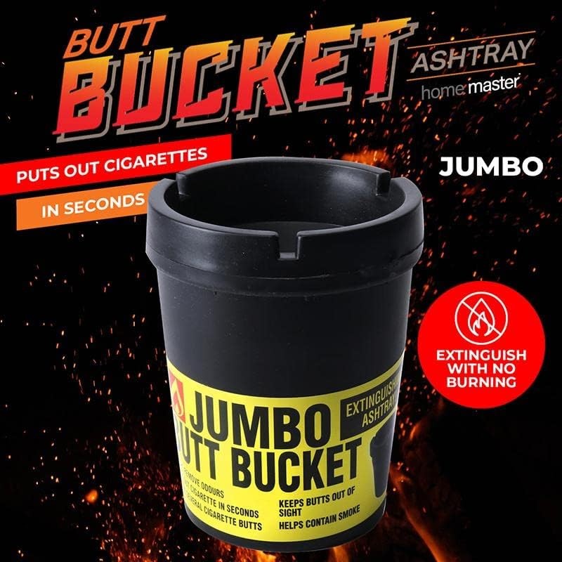 [3PCE] Home Master Jumbo Ashtray Butt Bucket, Windproof and Spacious,
