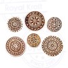 Royal Kraft Paper Printing Stamps Attractive Floral Round Design Wood