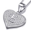 MASADA 925 Silver Heart Letter Necklace - Initial Pendant with