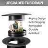 EXAKEY Freestanding Tub Drain with Removable Pop-up Freestanding Bathtub Drain