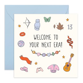 Birthday Card for Becoming A Teenager – Your Next Era – Gifts for Niece, Nephew, Son, Daughter, Sister, Brother, Grandson, Grandaughter, Teens - Welcome Adulthood - Comes with Fun Stickers