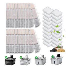 40 Packs Replacement Filters Compatible with Downy Paws Cat Water Fountain