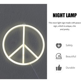 Uonlytech Decor Signs LED Peace Sign Led Peace Symbol Neon Modeling Light Luminous Neon Lamp Wall Light Wedding