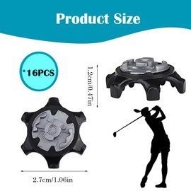 16 PCS Black Golf Shoe Spikes TPU Golf Shoe Cleats Anti-Slip Cricket Spikes for Providing Reliable Traction and Control in Any Condition