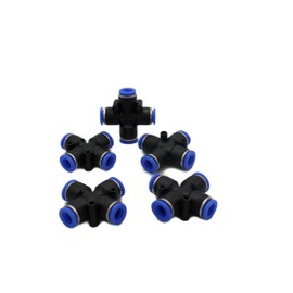Cross Connector X-Hose Connector for Pneumatic Hose 10 mm, 4-Way Set of 3 IQS Pneumatic Connector (3, Cross Connector 4-Way - Diameter 10 mm)