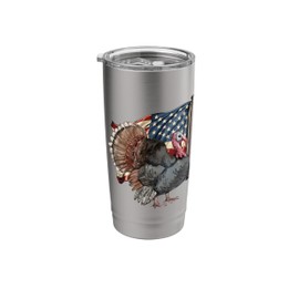 Happy Turkey Day Thanksgiving USA Flag Patriotic Funny Stainless Steel Insulated Tumbler