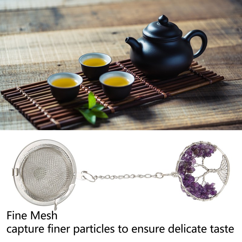 Tea Infuser Artificial Crystal Stone Tea Strainer Stainless Steel Diffuser