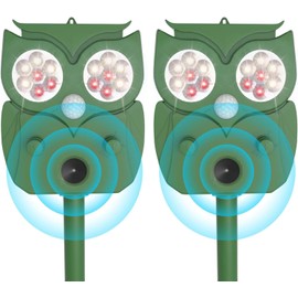 Outdoor Solar Ultrasonic Animal Repeller with Motion Sensor, Solar Animal Repeller 2 Pack, Ultrasonic Cat Repeller Deer Repeller Dog Repeller for Garden Farms