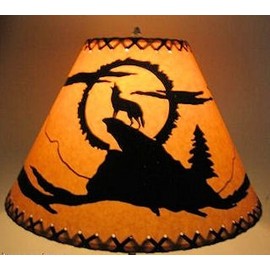 18 Inch Wide x 12 Inch High Coyote Rustic Lamp Shade.Click on Photos to View Sizing and Style Options!
