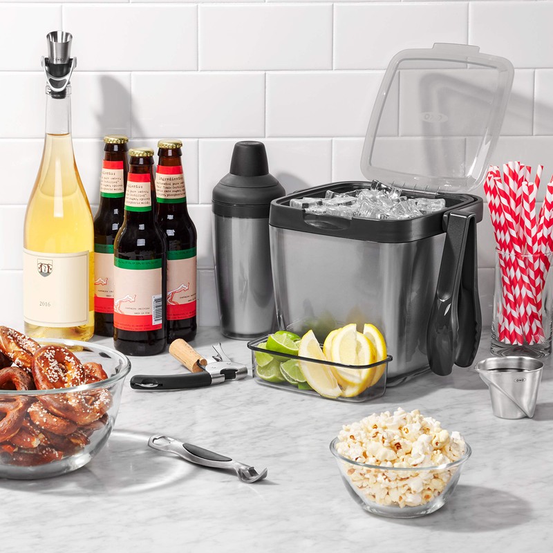 OXO Good Grips Double Wall Ice Bucket with Tongs and