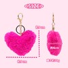 APOSITV Fur Charm Key Folder Heart Parts Pink Hot Pink