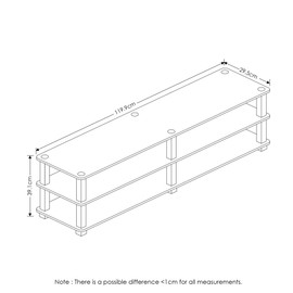 Furinno Turn-S-Tube No Tools 3-Tier Entertainment TV Stands, Espresso/Black