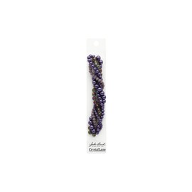 Crystal Lane DIY Twisted Bead Strands, Blackcurrant Swirl Moonflower, 5 Strands, Assorted Size