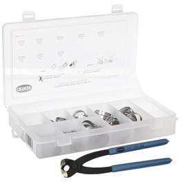 Oetiker 18500060 StepLess 1-Ear Clamp Kit (StepLess Ear Clamps, stainless steel with standard jaw single action pincer)