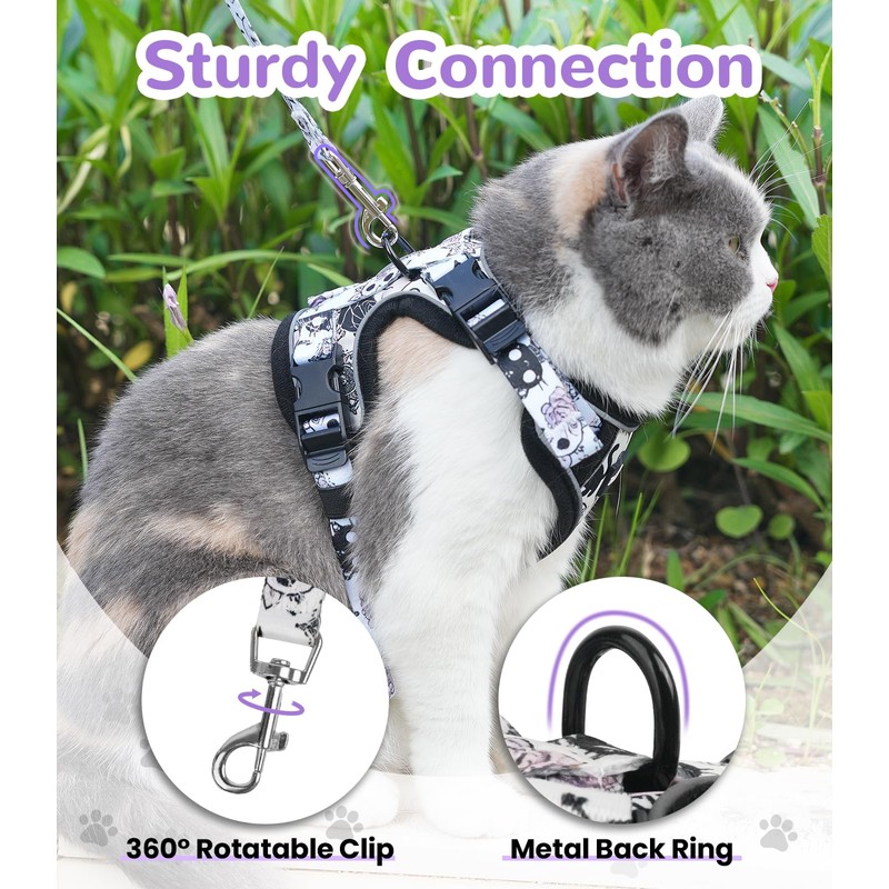 Halypet Cat Harness and Leash Set for Walking, Escape Proof