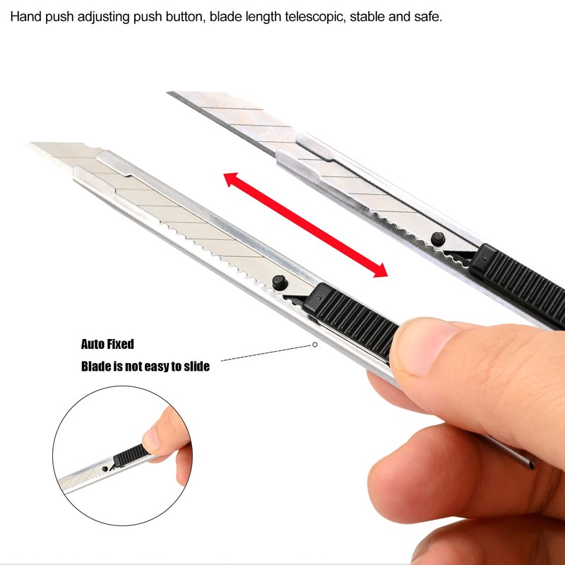 FOSHIO Utility knife Retractable with 30 Degree Snap Off Blade